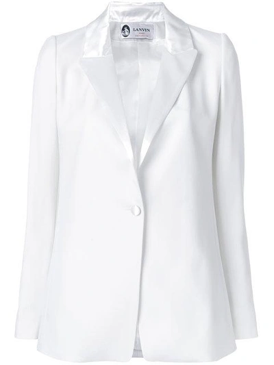 Lanvin Satin Lapel Jacket In White