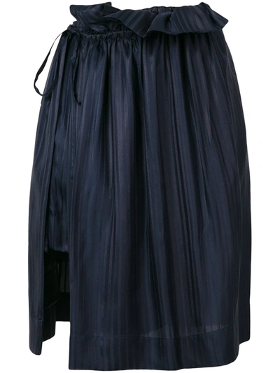 Stella Mccartney Asymmetric Pleated Skirt In Dark Blue
