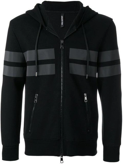 Neil Barrett Panelled Hoodie In Black