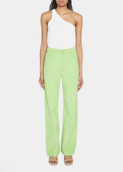 Wandler Rose High Rise Straight Corduroy Pants In Green