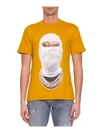 Ih Nom Uh Nit Printed Face Cotton T-shirt In Yellow