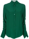 Stella Mccartney Ruched-sleeve Shirt In Green