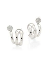 Hueb Women's Diamond Flower & 18k White Gold Earrings