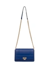 Visone Elettric Blue Lizzy Medium Leather Shoulder Bag
