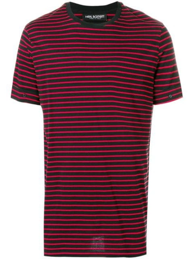 Neil Barrett Black-red Cotton T-shirt In Black+red