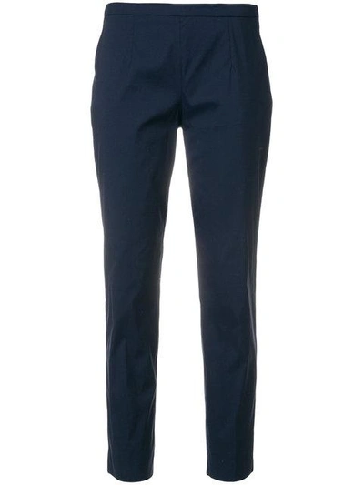 Prada Cropped Tailored Trousers In Blue