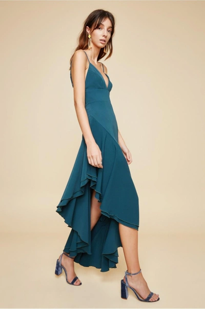 C/meo Collective Temptation Short Sleeve Gown In Emerald