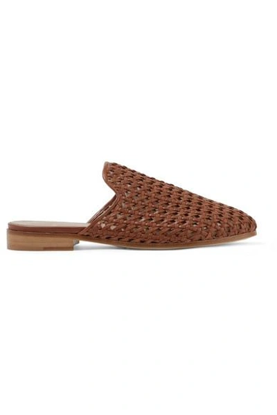 Brother Vellies Woven Leather Slippers In Brown