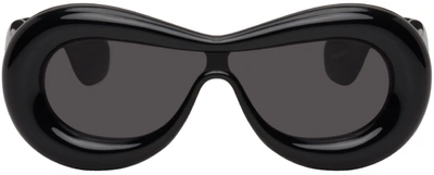Loewe Inflated Injection Plastic Shield Sunglasses In Black,smoke