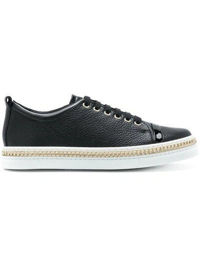 Lanvin Lace-up Chain Sneakers - Black