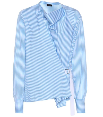 Joseph Striped Cotton Shirt In Blue