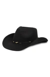Vince Camuto Beaded Trim Cowboy Hat In Black