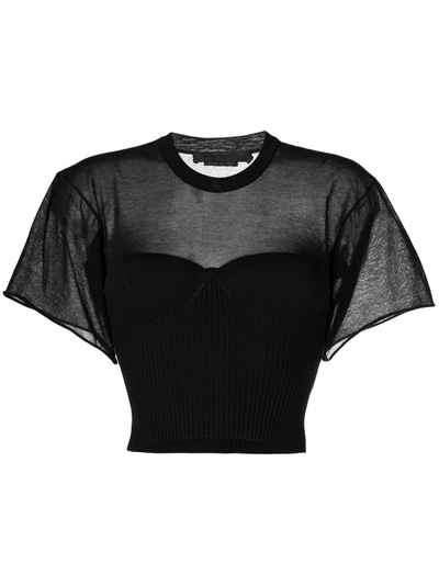Alexander Wang Cropped T-shirt With Molded Cups