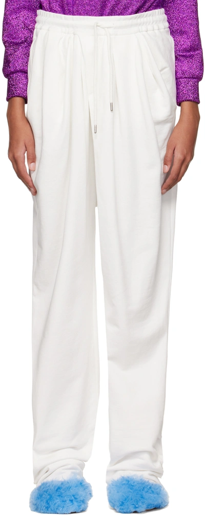 Dries Van Noten Hanta Cotton-jersey Track Pants In White