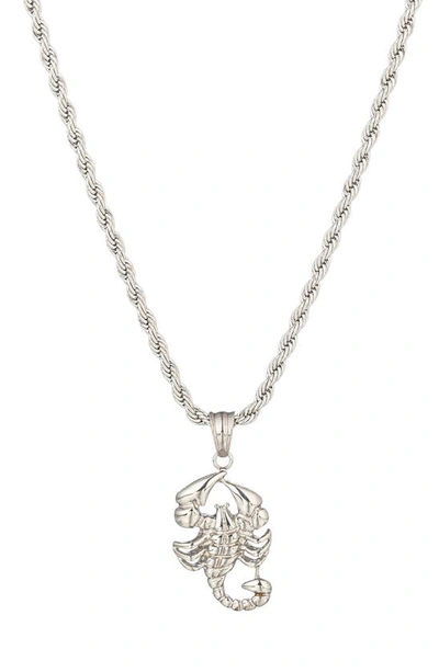 Eye Candy Los Angeles Scorpion Pendant Necklace In Silver