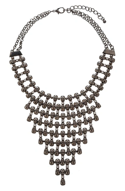 Eye Candy Los Angeles Skull Statement Necklace In Silver