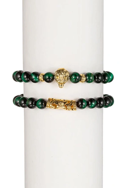 Eye Candy Los Angeles Green Tigers Eye Buddha Bracelets