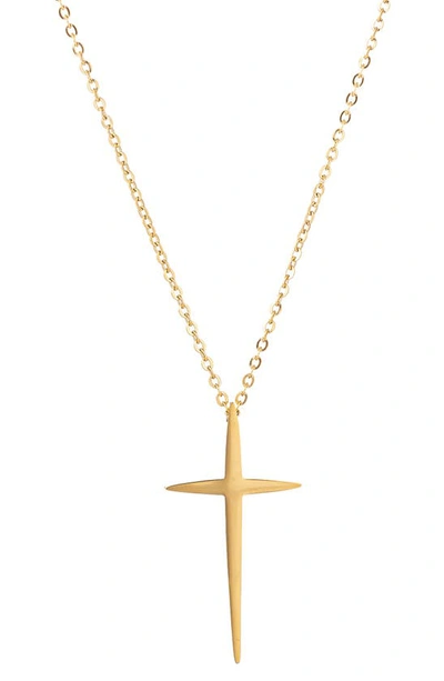 Eye Candy Los Angeles Cross Pendant Necklace In Gold