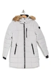 Noize Hannah Faux Fur Trim Hooded Parka In Snow