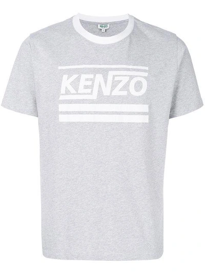 Kenzo Crew Neck Tiger T-shirt In Gris Perle