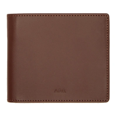 Apc Leather Billfold Wallet In Caa.marrn