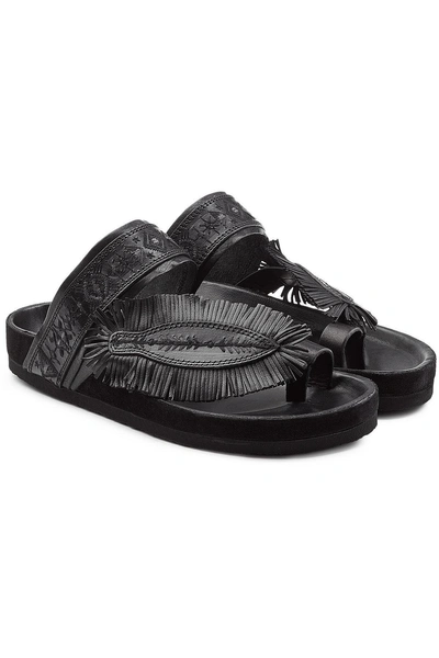 Isabel Marant Ebann Leather Sandals In Black | ModeSens
