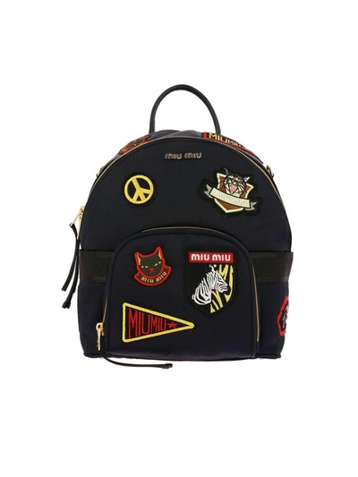 Miu Miu Navy Patches Backpack