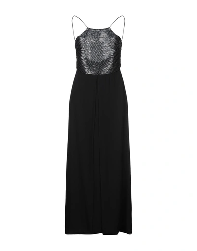 Emporio Armani Black Sequin-embellished Silk Gown