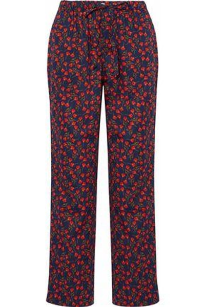 Sleepy Jones Floral-print Cotton Pajama Pants In Red