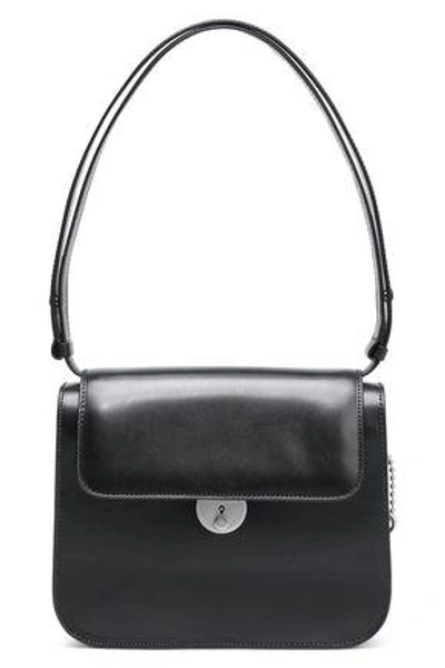 Maison Margiela Glossed-leather Shoulder Bag In Black