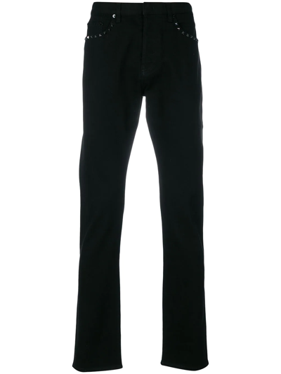 Valentino 'rockstud' Slim-fit Jeans In Black