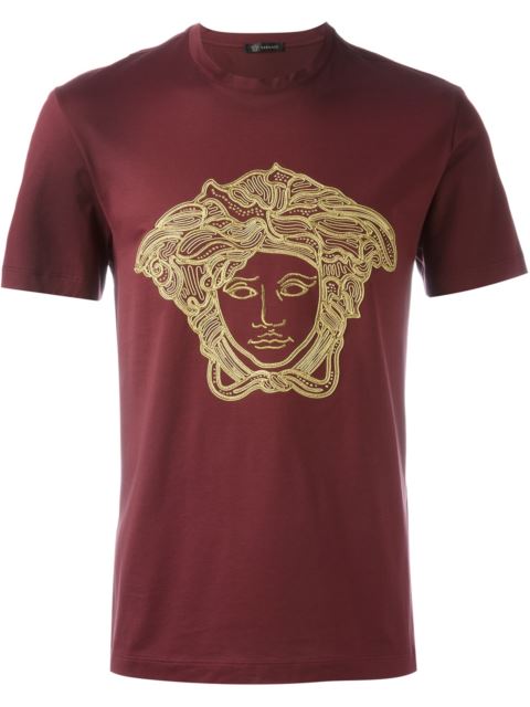 Versace Embroidered Medusa Head T-shirt | ModeSens