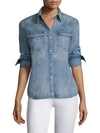 Ag Denim Button-down Shirt In Pebble Shore