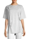 Helmut Lang Knot Detail Oversized Tee In Grey
