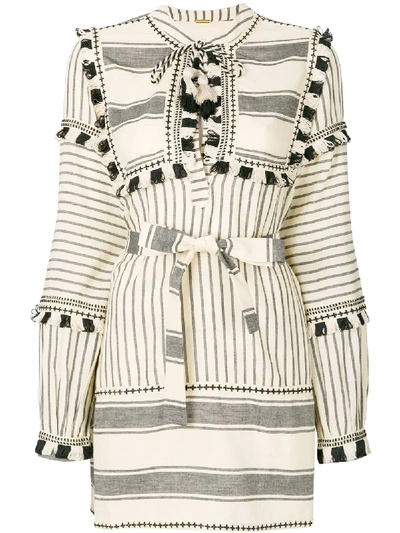 Dodo Bar Or Emmanuelle Mini Dress In Neutral,gray,stripes