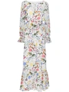 Borgo De Nor Margaux Ruffled Floral Maxi Dress In White