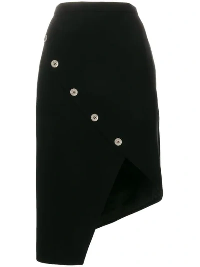 Altuzarra Button Detailed Asymmetric Hem Skirt In Black