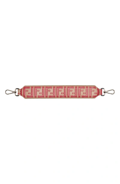 Fendi Double-f Logo Leather Top Handle Strap - Red In Fiamma/ Amido