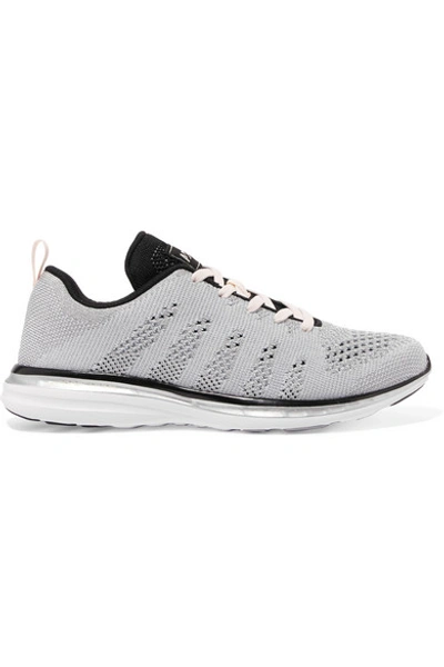 Apl Athletic Propulsion Labs Athletic Propulsion Labs Women's Techloom Pro Knit Lace Up Sneakers In Silver/black