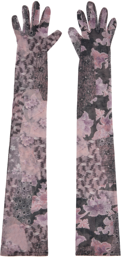 Rosetta Getty Collage-print Opera Gloves In Multi