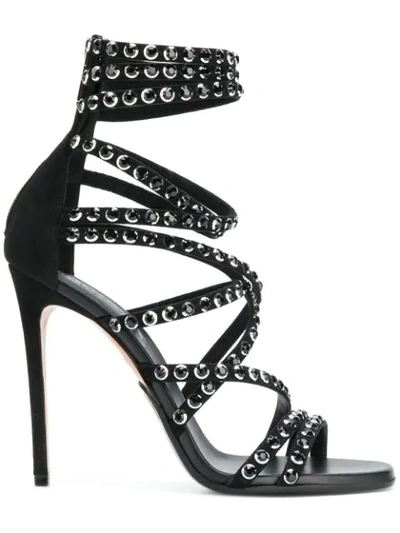 Balmain Diva Crystal-embellished Strappy Sandal In Black