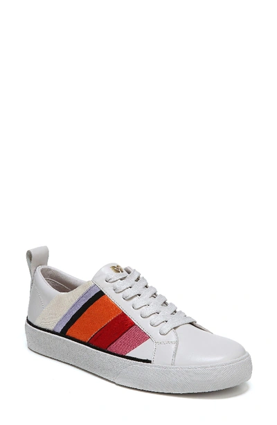 Diane Von Furstenberg Tess-3 Striped Leather Lace-up Sneakers In Pebble Multi