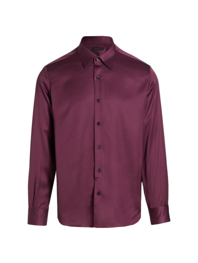 Saks Fifth Avenue Collection Solid Party Shirt In Wine