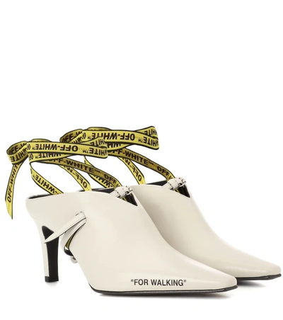 Off-white For Walking Leather Mules In White