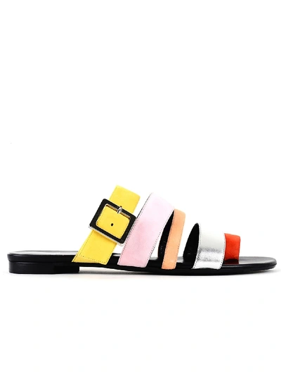 Pierre Hardy Dani Strappy Suede Slide Sandal In Multicolor