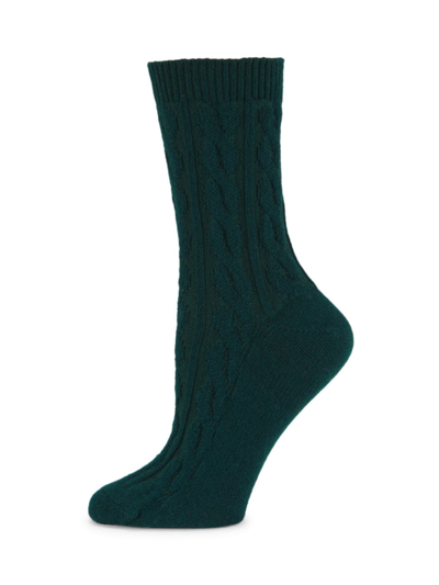 Rosie Sugden Cable-knit Cashmere Socks In Burgundy
