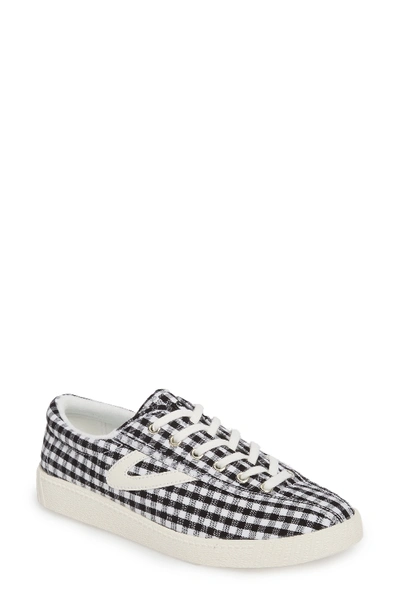 Tretorn Nylite 4 Plus Gingham Sneakers In Black/ White Fabric