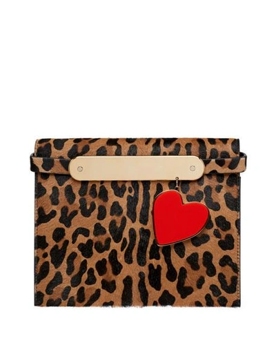 Edie Parker Candy Leopard-print Fur Clutch Bag