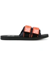 Off-white Industrial Slide Sandals In Black Orange