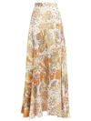 Peter Pilotto Geo Floral Print Silk Maxi Skirt In White